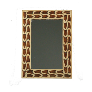 Σκαλιστός μικρός καθρέφτης από ξύλο 18,5x13,5cm - 3