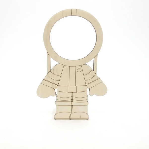 Αστροναύτης ξύλινη φιγούρα διακοσμητική - 1 τεμάχιο - διακοσμητικό παιδικού δωματίου, υλικά κατασκευών - 2
