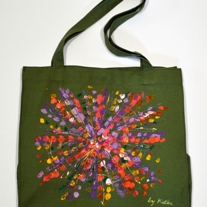 Ζωγραφισμένη στο χέρι πάνινη τσάντα πινελιές splash tote bag - ώμου, tote, all day, ύφασμα, μεγάλες