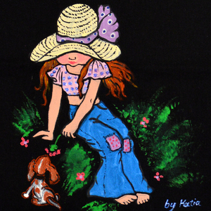 Ζωγραφισμένη στο χέρι πάνινη τσάντα Sarah Kay tote bag - ύφασμα, ώμου, μεγάλες, all day, tote - 2