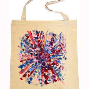 Ζωγραφισμένη στο χέρι πάνινη τσάντα πινελιές colorful splash tote bag - ύφασμα, ώμου, μεγάλες, all day, tote