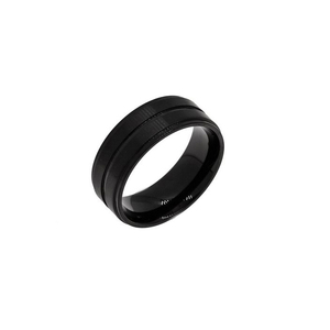 Ανδρικό ατσάλινο δακτυλίδι 8mm black - δαχτυλίδια, ατσάλι, δώρα για άντρες - 3