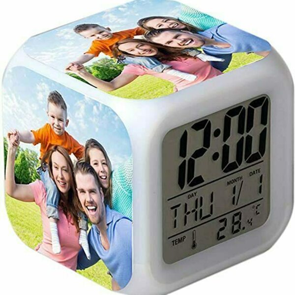 Ψηφιακό ρολόι κύβος - personalised, επιτραπέζια, αναμνηστικά δώρα - 3