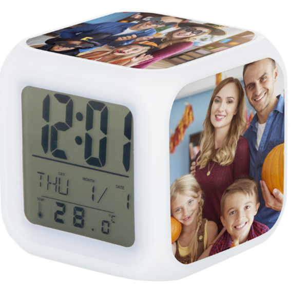 Ψηφιακό ρολόι κύβος - personalised, επιτραπέζια, αναμνηστικά δώρα - 4