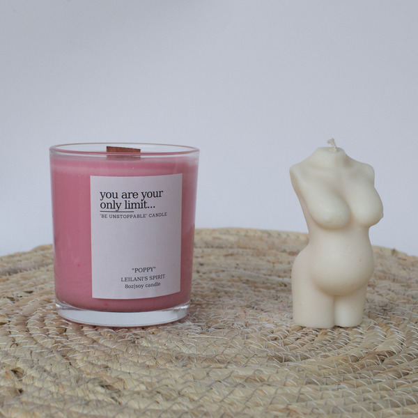 Baby Shower - Gift Box (Αρωματικό Κερί Σόγιας 8oz, Κερί Ελαιοκράμβης 9cm) - αρωματικά κεριά, κερί σόγιας - 2