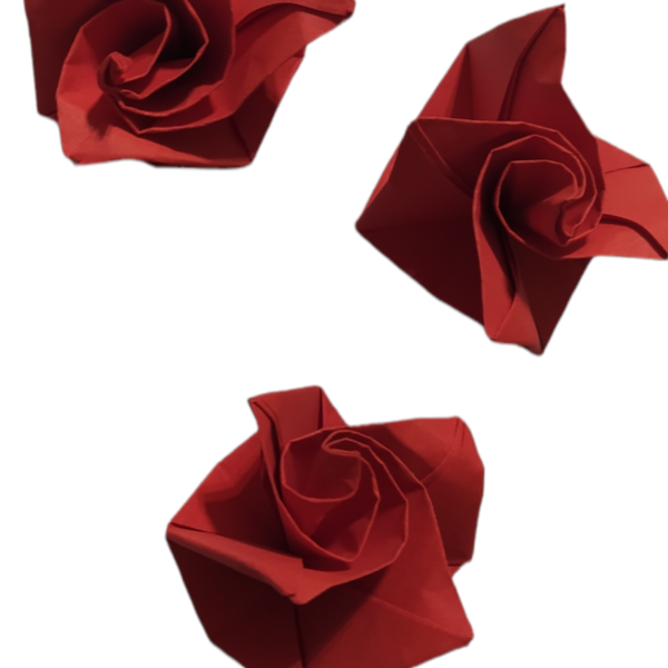 Τριαντάφυλλο origami κοκκινο medium χαρτί - τριαντάφυλλο - 3