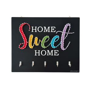 Ξύλινη κλειδοθήκη 5 θέσεων "Home Sweet Home" 30x24cm - δώρο, κλειδοθήκες