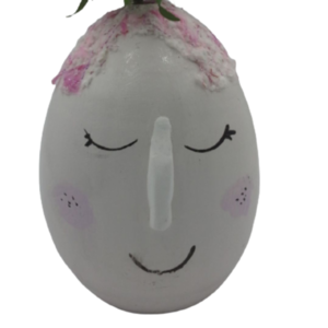 Λευκό κεραμικό αυγό/βάζο για τεχνητά άνθη 19cm, - βάζα & μπολ, ρητίνη, ακρυλικό, αυγό