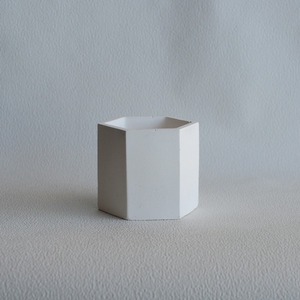 Μολυβοθήκη/Δοχείο Εξάγωνη από τσιμέντο Λευκό 9cm | Concrete Decor - βάζα & μπολ, τσιμέντο