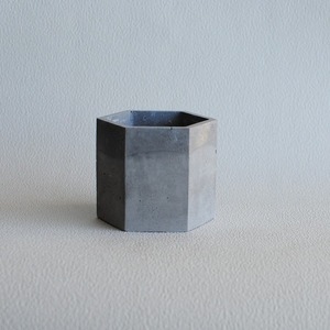 Μολυβοθήκη/Δοχείο Εξάγωνη από τσιμέντο Γκρι 9cm | Concrete Decor - βάζα & μπολ, τσιμέντο, κασπώ - 3