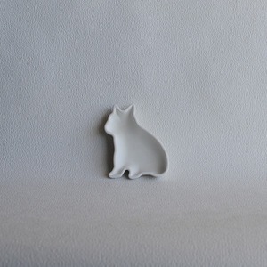 Διακοσμητικό Δισκάκι σε Σχήμα Γάτας από τσιμέντο Λευκό 10cm| Concrete Decor - τσιμέντο, γάτα, πιατάκια & δίσκοι