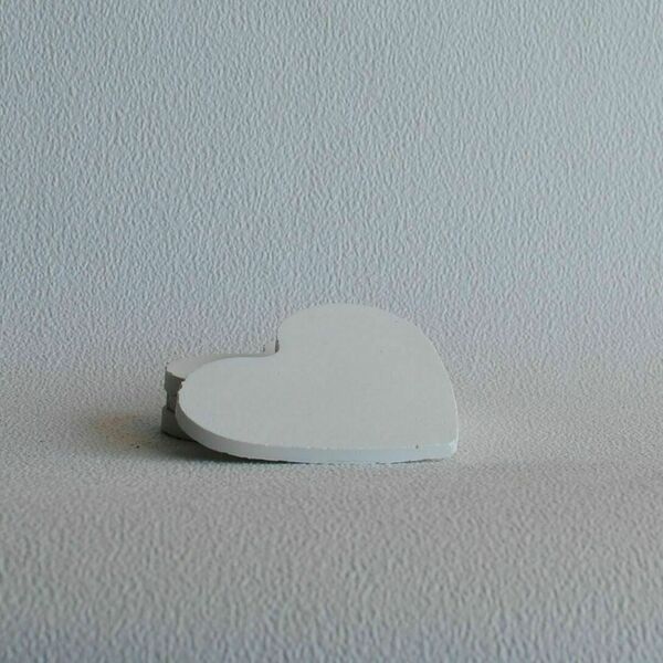Σουβέρ σε σχήμα καρδιάς από τσιμέντο Λευκό 10 cm | Concrete Decor - καρδιά, τσιμέντο, πιατάκια & δίσκοι - 2