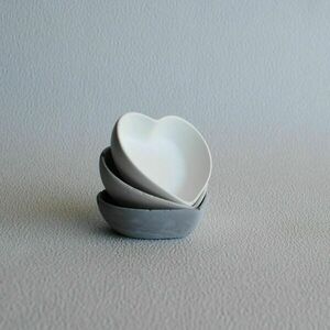 Διακοσμητικό δισκάκι καρδιά από τσιμέντο Λευκό 7cm| Concrete Decor - καρδιά, τσιμέντο, πιατάκια & δίσκοι - 2
