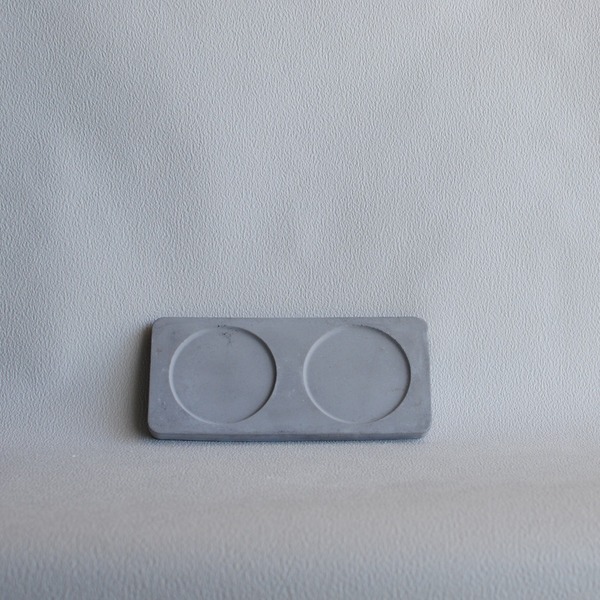 Διπλό σουβέρ από τσιμέντο γκρι 20cm | Concrete Decor - σουβέρ, τσιμέντο, πιατάκια & δίσκοι