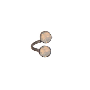 Δαχτυλίδι Μαύρο με Κρύσταλλο Swarovski - ημιπολύτιμες πέτρες, ορείχαλκος, boho, για γάμο, αυξομειούμενα - 2