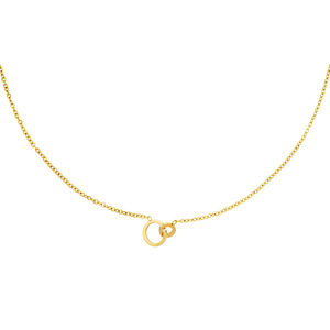 Ατσάλινο κοντό κολιέ αλυσίδα με κύκλους χρυσό - άπειρο, κοντά, επιχρυσωμένα, ατσάλι, charms