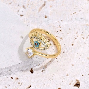 Επίχρυσο Δαχτυλίδι με Ζιρκον Eye - ημιπολύτιμες πέτρες, επιχρυσωμένα, boho, σταθερά, για γάμο - 3