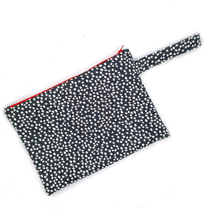 Pouch White Dots large 32cm x 23cm - ύφασμα, καλλυντικών, ταξιδίου, μικρές, φθηνές