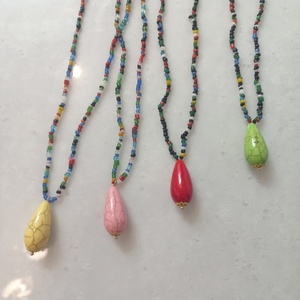 Boho κολιέ με χάντρες και χαολίτες σε διάφορα χρώματα - ημιπολύτιμες πέτρες, χαολίτης, χάντρες, μακριά, boho - 3