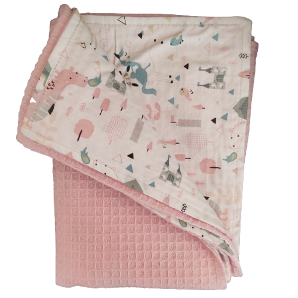 Κουβέρτα βρεφική πικέ δώρο για νεογέννητο κορίτσι ροζ 105*75 εκατοστά - κορίτσι, Black Friday, κουβέρτες