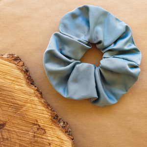 Mint satin oversized scrunchy - ύφασμα, λαστιχάκια μαλλιών