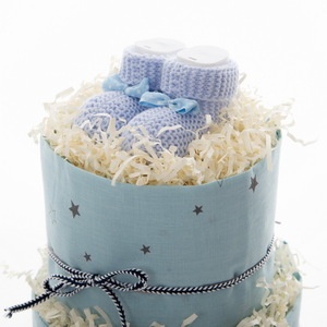 Χειροποίητο Diaper Cake για αγοράκι - Baby Blue Prince - αγόρι, δώρα για μωρά, σετ δώρου, δώρο γέννησης, diaper cake - 2