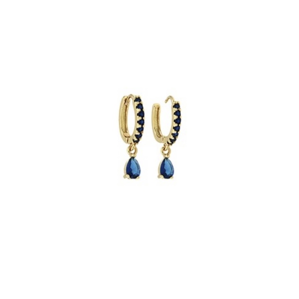 Serena earrings - επιχρυσωμένα, ασήμι 925, δάκρυ, κρίκοι, μικρά