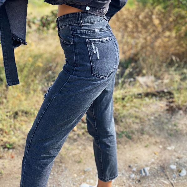 Γυναικείο παντελόνι jean black - γυναικεία - 3