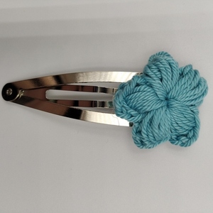 Σετ μεγάλα κλιπ μαλλιών με πλεκτό λουλούδι (2 τεμ.) - νήμα, crochet, hair clips - 2