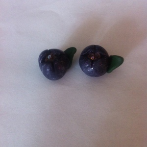 χειροποιητα blueberry frosted σκουλαρικια μινιατουρες(πολυμερικου πηλου) - πηλός, καρφωτά, μικρά, καρφάκι - 3