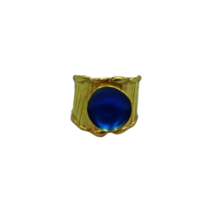 Χειροποίητο δαχτυλίδι από ορείχαλκο σε μπλε απόχρωση - αυξομειούμενα, ορείχαλκος