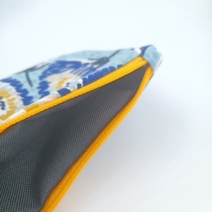 Pouch-κασετίνα Blue Flowers 10x22 cm-Αντίγραφο - ύφασμα, κασετίνες, καλλυντικών, ταξιδίου - 3