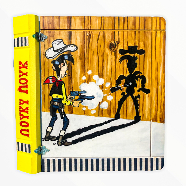 Ξύλινο κουτί αποθήκευσης-βιβλίο ζωγραφισμένο με θέμα "Ήρωας κόμικ" - Διαστάσεις: 31*27 εκ. - αγόρι, δώρο, οργάνωση & αποθήκευση, κουτιά αποθήκευσης, ήρωες κινουμένων σχεδίων - 3