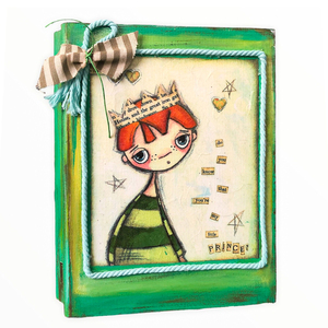 Ξύλινο κουτί αποθήκευσης-βιβλίο ζωγραφισμένο με θέμα "Πρίγκιπας" - Διαστάσεις: 25*19*5 εκ. - αγόρι, δώρο, οργάνωση & αποθήκευση, μικρός πρίγκιπας, κουτιά αποθήκευσης