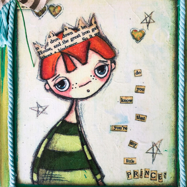 Ξύλινο κουτί αποθήκευσης-βιβλίο ζωγραφισμένο με θέμα "Πρίγκιπας" - Διαστάσεις: 25*19*5 εκ. - αγόρι, δώρο, οργάνωση & αποθήκευση, μικρός πρίγκιπας, κουτιά αποθήκευσης - 5