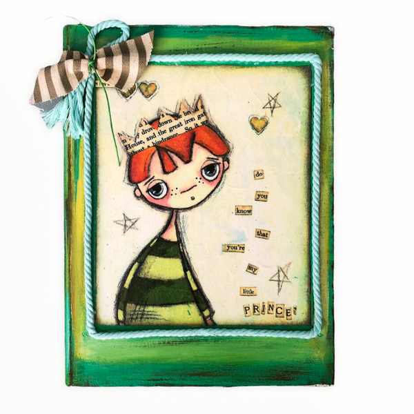 Ξύλινο κουτί αποθήκευσης-βιβλίο ζωγραφισμένο με θέμα "Πρίγκιπας" - Διαστάσεις: 25*19*5 εκ. - αγόρι, δώρο, οργάνωση & αποθήκευση, μικρός πρίγκιπας, κουτιά αποθήκευσης - 3
