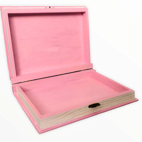 Ξύλινο κουτί αποθήκευσης-βιβλίο με vintage θέμα "Κορίτσι" - Διαστάσεις: 25*19*5 εκ. - vintage, κορίτσι, δώρο, οργάνωση & αποθήκευση - 4