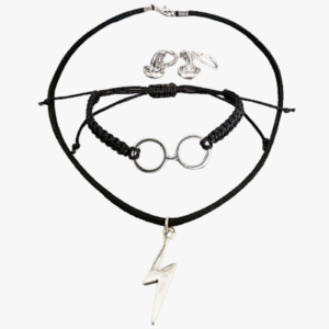 Βραχιόλι Χάρι Πότερ (Harry Potter) με τα γυαλιά του Χάρι - επάργυρα, μακραμέ, χεριού, κοσμήματα