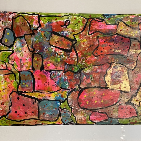 Ακρυλικά χρώματα σε ακουαρέλα 30x50 cm - πίνακες ζωγραφικής - 2