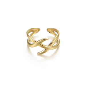 Ατσάλινο Γυναικείο Δαχτυλίδι MILOS σε χρυσό χρώμα ,αυξομειούμενο μέγεθος. - γεωμετρικά σχέδια, ατσάλι, boho, αυξομειούμενα, φθηνά
