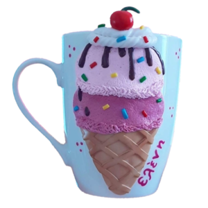 Κούπα παγωτό από πολυμερικό πηλό - πηλός, πορσελάνη, κούπες & φλυτζάνια, παγωτό