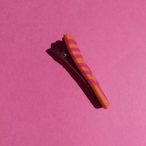 Δίχρωμο κλιπ για τα μαλλιά από πολυμερικό πηλό - hair clips, μέταλλο