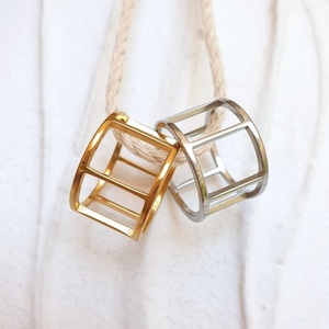 Δαχτυλίδι cage από ανοξείδωτο ατσάλι επιχρυσωμένο χρυσό - επιχρυσωμένα, γεωμετρικά σχέδια, ατσάλι, σταθερά, μεγάλα - 5