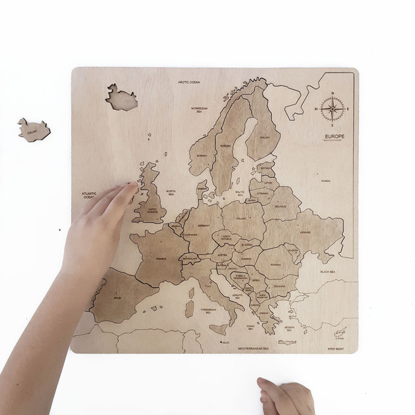 Χάρτης της Eυρώπης ξύλινο puzzle - 36 pcs - ξύλινα παιχνίδια - 3