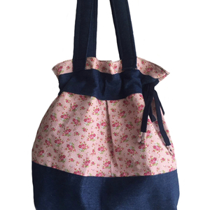 Floral τσάντα - ώμου, πουγκί, ύφασμα, μεγάλες, πάνινες τσάντες