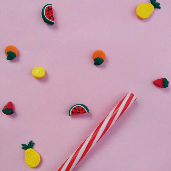 Φράουλες, καρφωτά σκουλαρίκια από πολυμερικό πηλό - πηλός, καρφωτά, μικρά, ατσάλι, καρφάκι - 4
