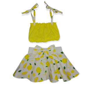 Σετ Sweet Little Lemon, φούστα - τοπ - βρεφικά ρούχα, παιδικά ρούχα, κορίτσι, σετ, δώρο