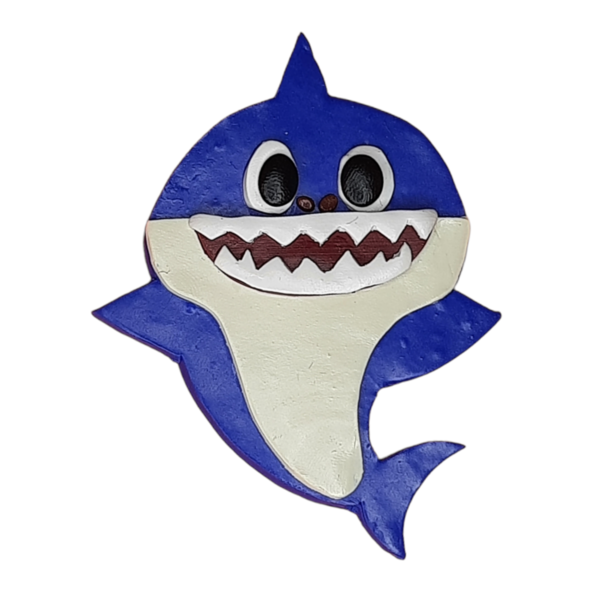 Μαγνητάκι baby shark από πολυμερικό πηλό - πηλός, μαγνητάκια ψυγείου