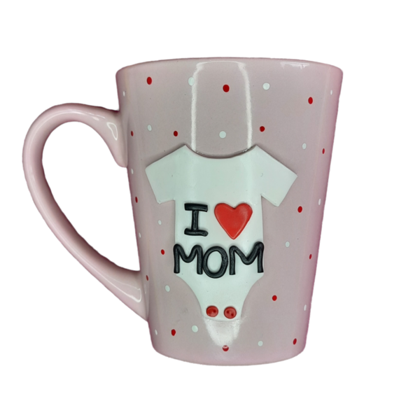 Κούπα "I love you mom!" από πολυμερικό πηλό - πηλός, μαμά, πορσελάνη, κούπες & φλυτζάνια