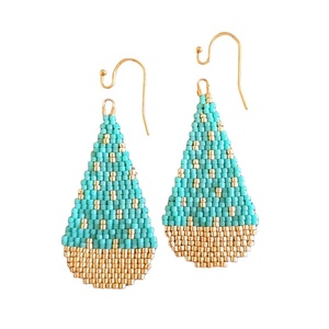 Miyuki drop σκουλαρίκι - γυαλί, δάκρυ, boho, κρεμαστά, μεγάλα